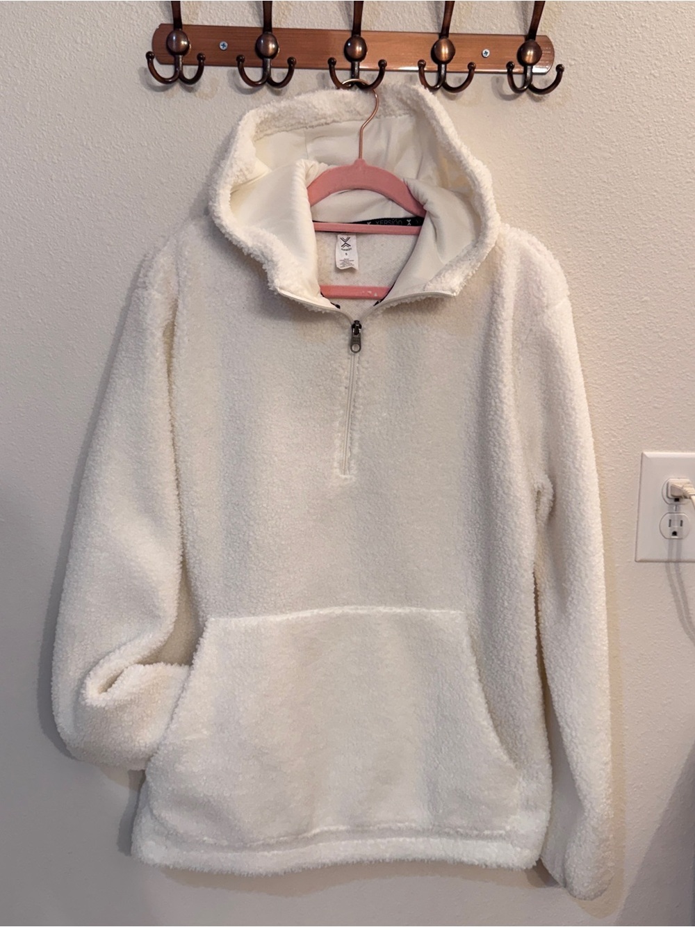 Xersion Ivory Sherpa Half-Zip Turtleneck Hoodie